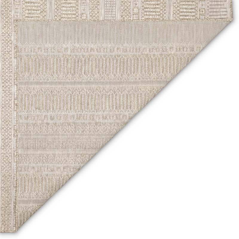 Ajeya Solid Power Loom Polypropylene Area Rug in Beige, Runner 1'11" x 7'6"