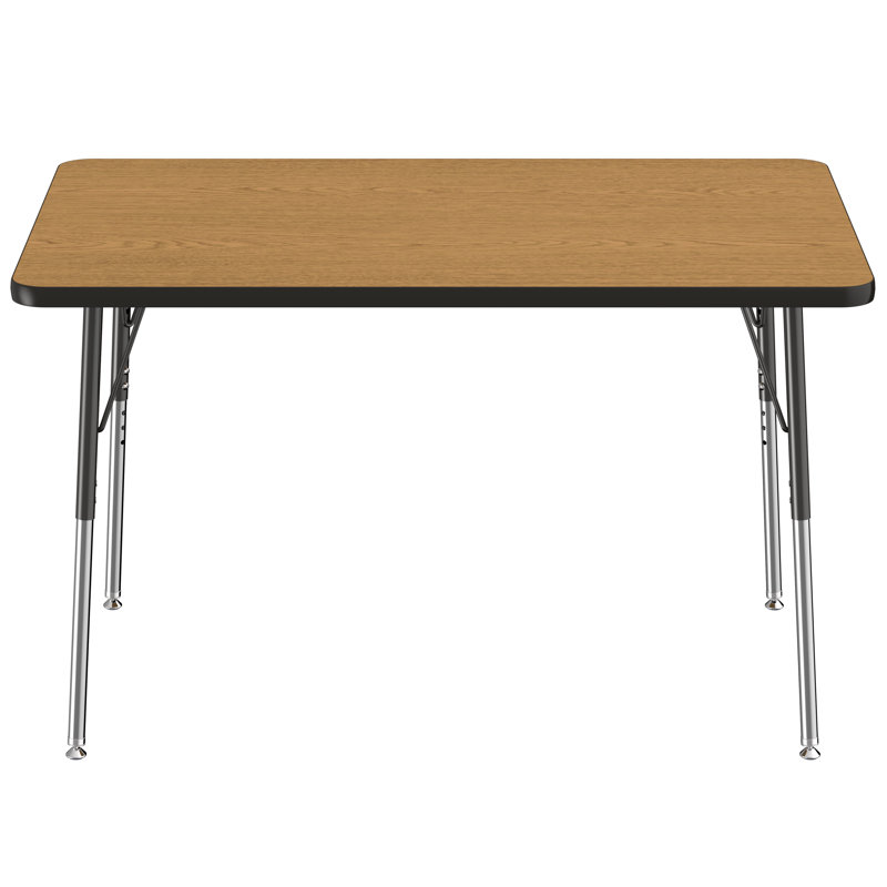 Table d'activité rectangulaire à hauteur réglable en forme de T, Gris / Jaune / Noir, 24 po x 48 po
