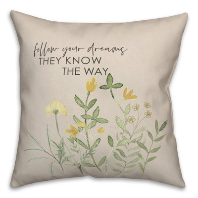 Floral Reversible Throw Pillow