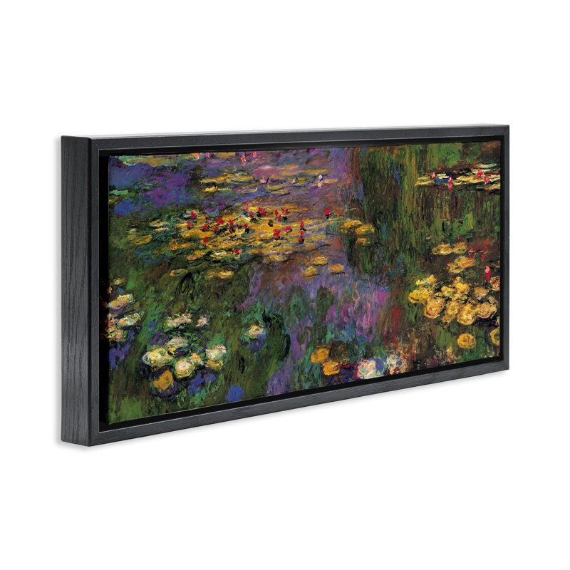 Art mural sur toile flottant Vibrant Traditional, Cadre flottant noir de jais, H 11 po x l 25 po
