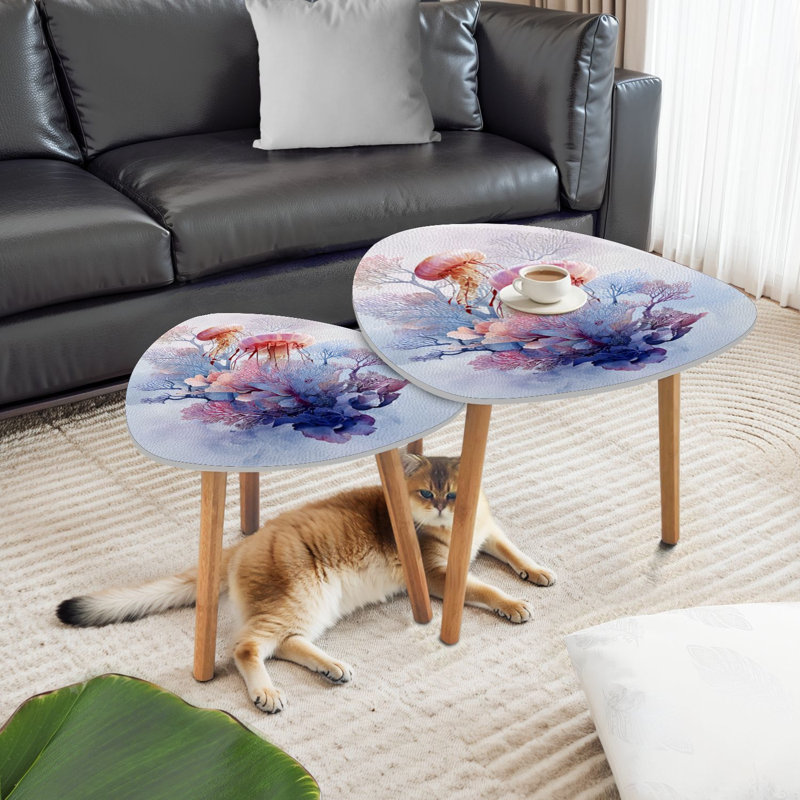 Ensemble de 2 tables basses gigognes Triangle