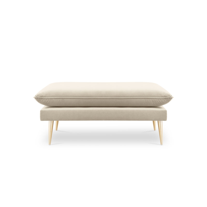 Adoraim 100 cm W Rectangle Footstool, Beige, Gold