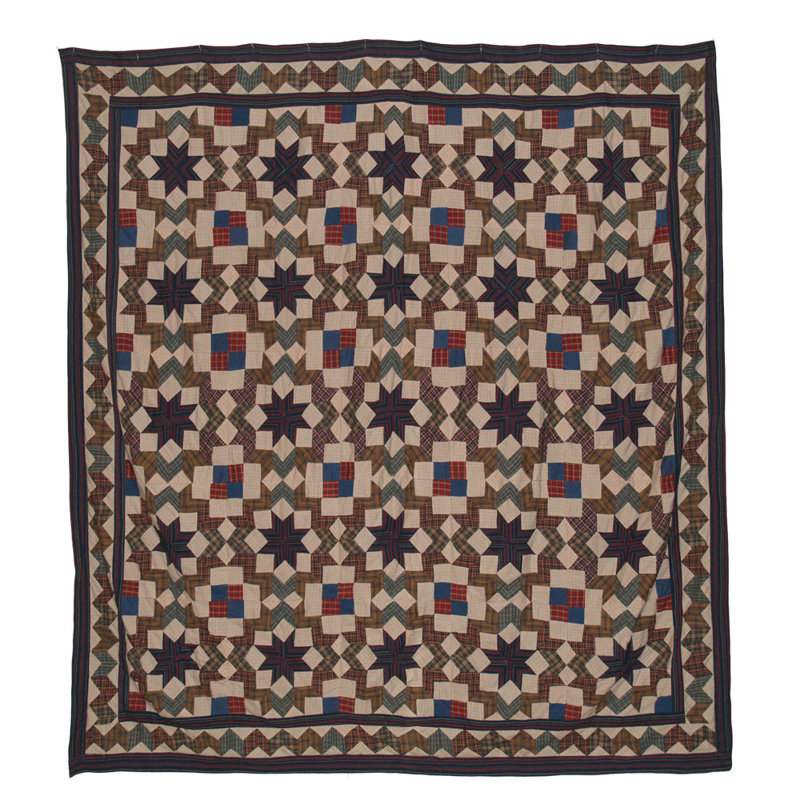 Karnus Cotton Geometric Shower Curtain