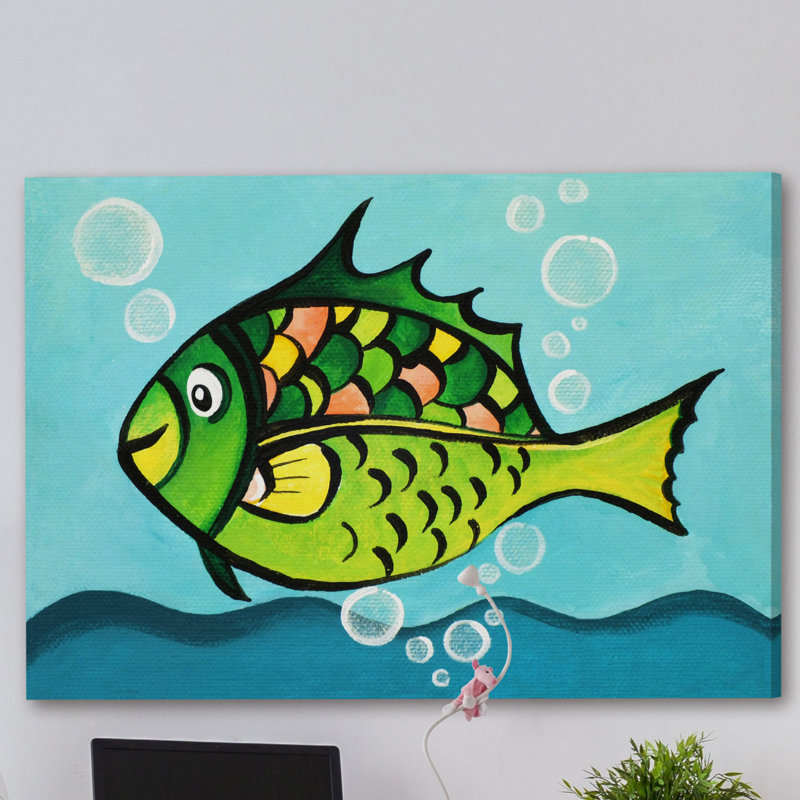 «One Fish», reproduction sur toile tendue, H 24 po x l 36 po x P 1,5 po