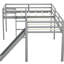 Lit mezzanine en L gris