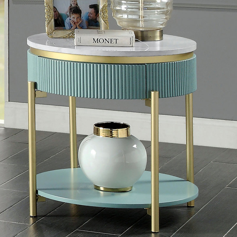 Table de bout Glam Contemporary, 24" H x 23" W x 23" D