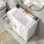 Meuble-lavabo Mid-Century avec base romaine, blanc-431515782