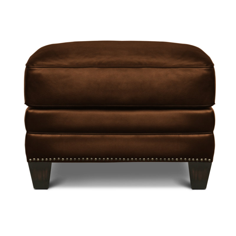 Daniella Leather Ottoman, Yes, Buckskin (Cartier), Espresso