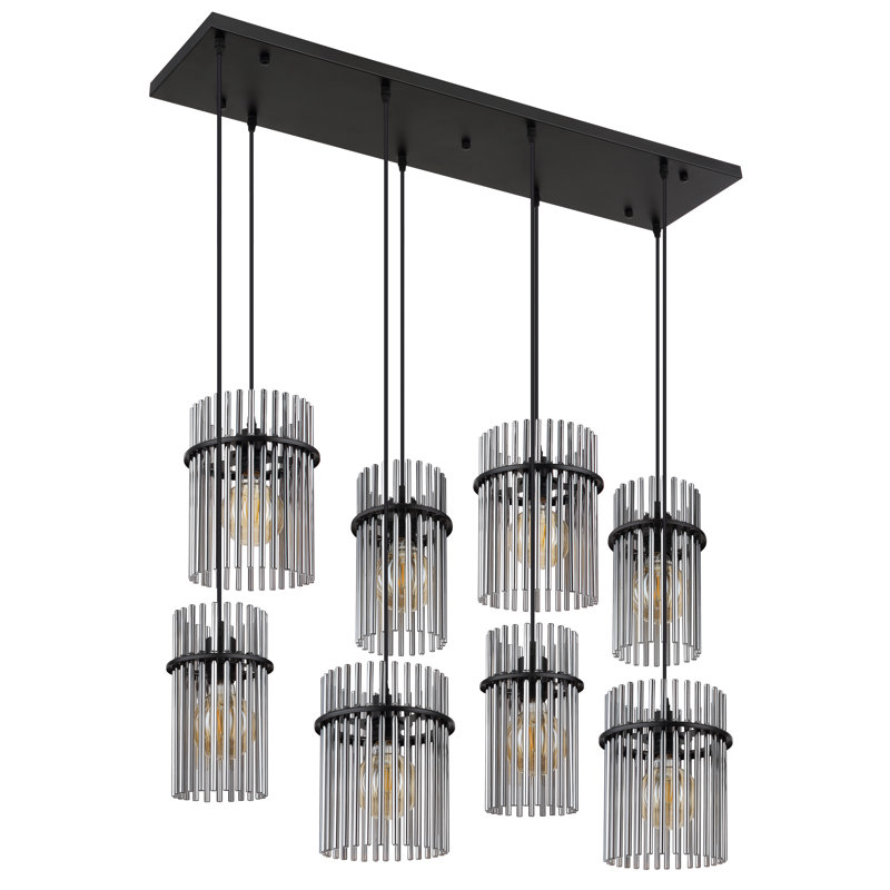 Decole 8 - Light Pendant, Matt black, Smoke colour