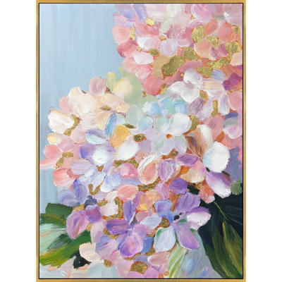 Pétale Reverie II - 40 po x 30 po - Toile avec cadre embelli à la main