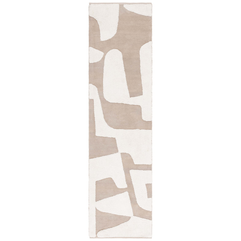 Jaisvi Handmade Cotton Abstract Rug, Runner 2'3" x 9'