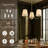 3-light 21"W Polished Brass Modern Spider Chandelier with Linen Shades for Dining Room or Kitchen Island-481677880-476569101