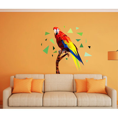 Adhésif décoratif perroquet Polygonal