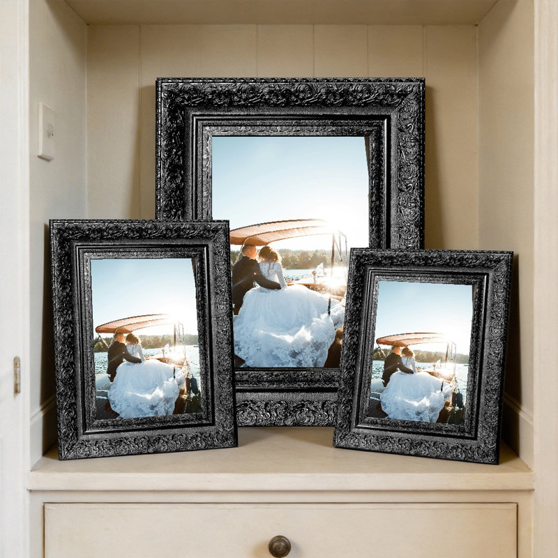 Cadre photo mural 3 pièces 5 "x 7" noir pour pendaison de crémaillère