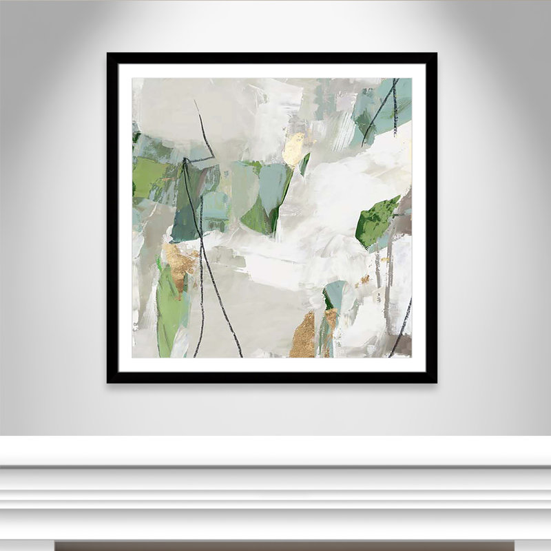 «Enchanted Emerald I» par Tom Reeves, Cadre cube noir, H 42,5 po x l 42,5 po x P 1,25 po