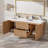 60'' Double Bathroom Vanity With Sink, Floating Wall-Mounted Storage, Fluted Face With Gold Handles, Contemporary Modern, Primary Bathroom Or Guest Suite-637364221