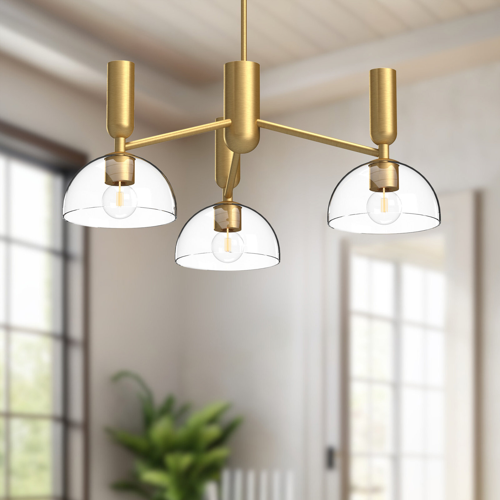 Casoria 3 - Light Metal Chandelier, Brushed Gold