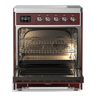 Majestic III Series 30 Inch Induction Range with 4 Induction Elements in Burgundy (Chrome Trim)