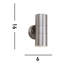 Woodcroft Stainless Steel 2 - Bulb 16cm H Outdoor Flush Mount