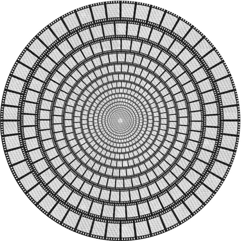 Tapis gris à motif géométrique Southport, Rond 8 pi