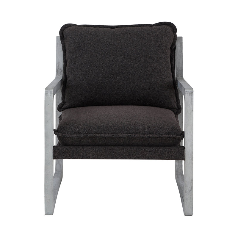 Fauteuil d'appoint rembourré Eveyln, Tissu noir