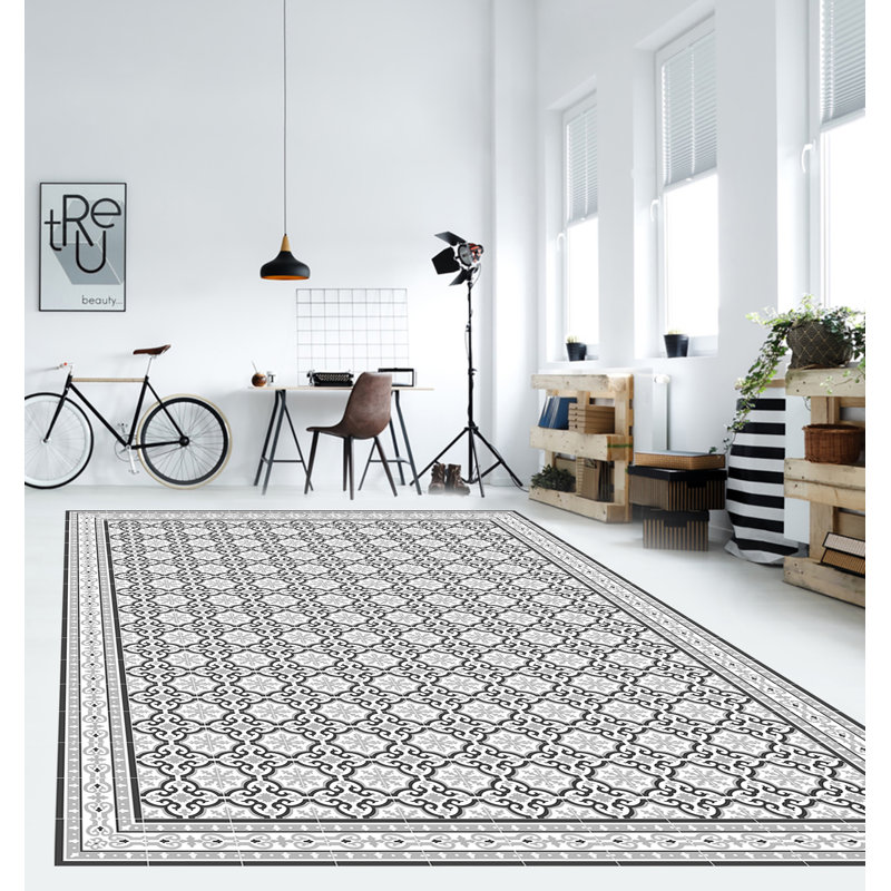 Elske Vinyl Machine Printed Area Rug, Rectangle 4'4.4" x 6'6.7"