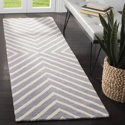 Tapis géométrique en laine touffeté à la main Garibald