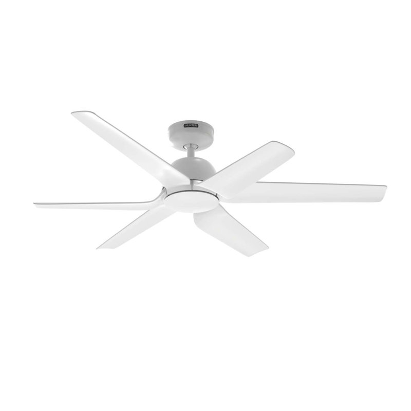 Hunter 52 inch AirStack ENERGY STAR® Damp Rated Ceiling Fan and Handheld Remote, Fresh White