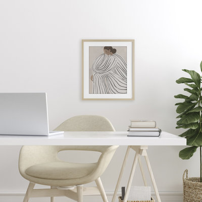 «Neutral Lady in Stripes», reproduction encadrée sous verre, design par Anna Lischenko