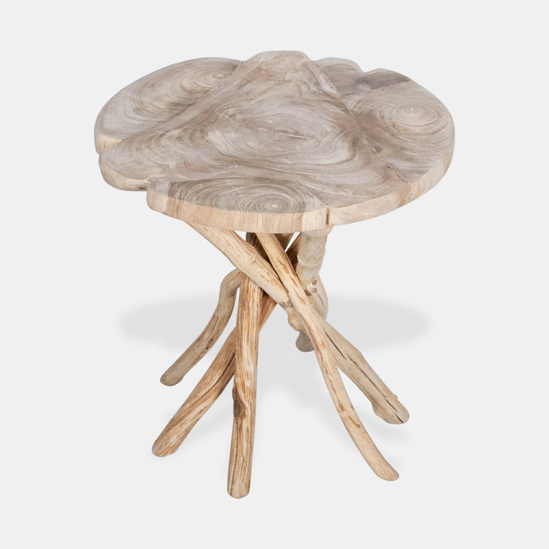 Table de bout en bois massif Lambard, Naturel