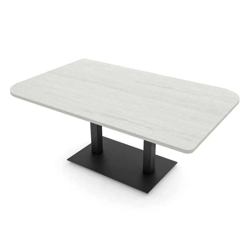 Table de conférence Ogren Duo, L 72 po x l 48 po, Sel Lakeland, Noir mat