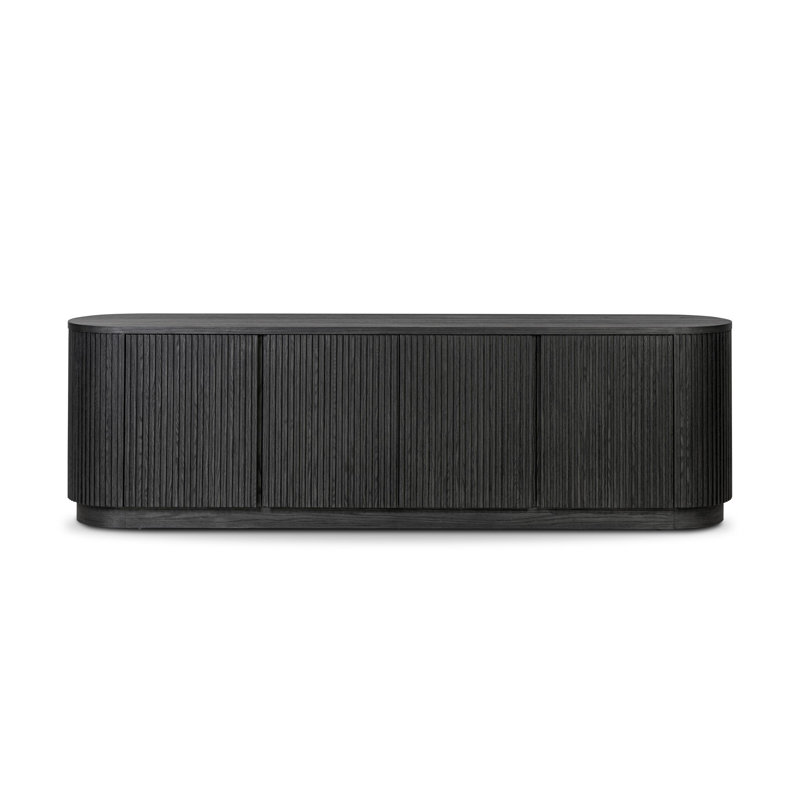 Delphi Media Console-Desert Oak, Black Oak