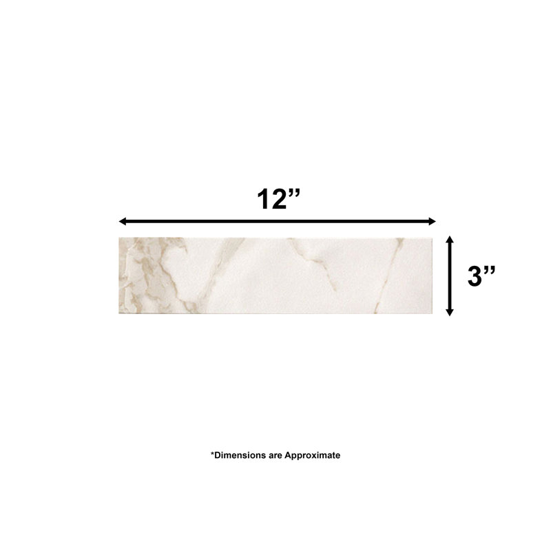 Roma 3 x 12" Matte Subway Calacatta Gold Look Tile