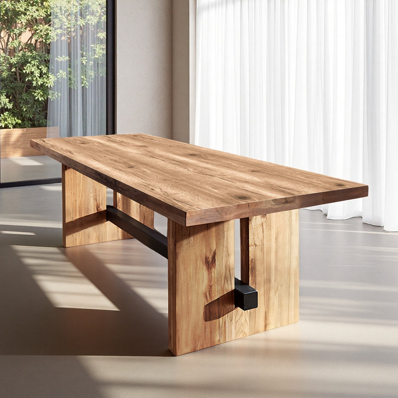 Solid wood rectangular dining table, 29.53"H x 70.87"L x 31.5"W