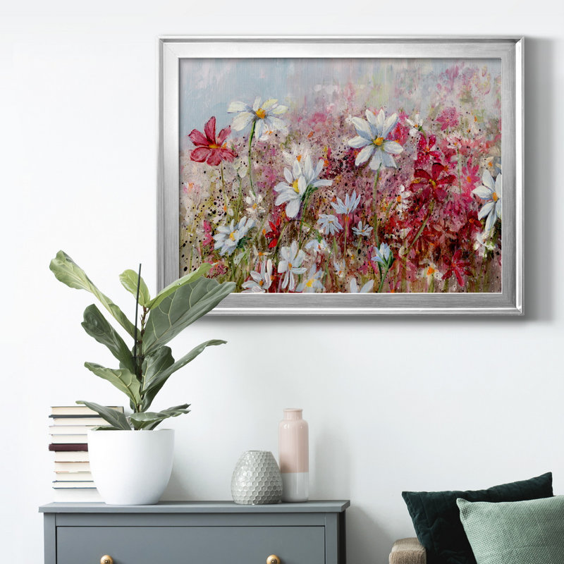 Wildflower France - Peinture sur toile encadrée, H 30,5 po x l 42,5 po x P 1 po, Cadre argenté