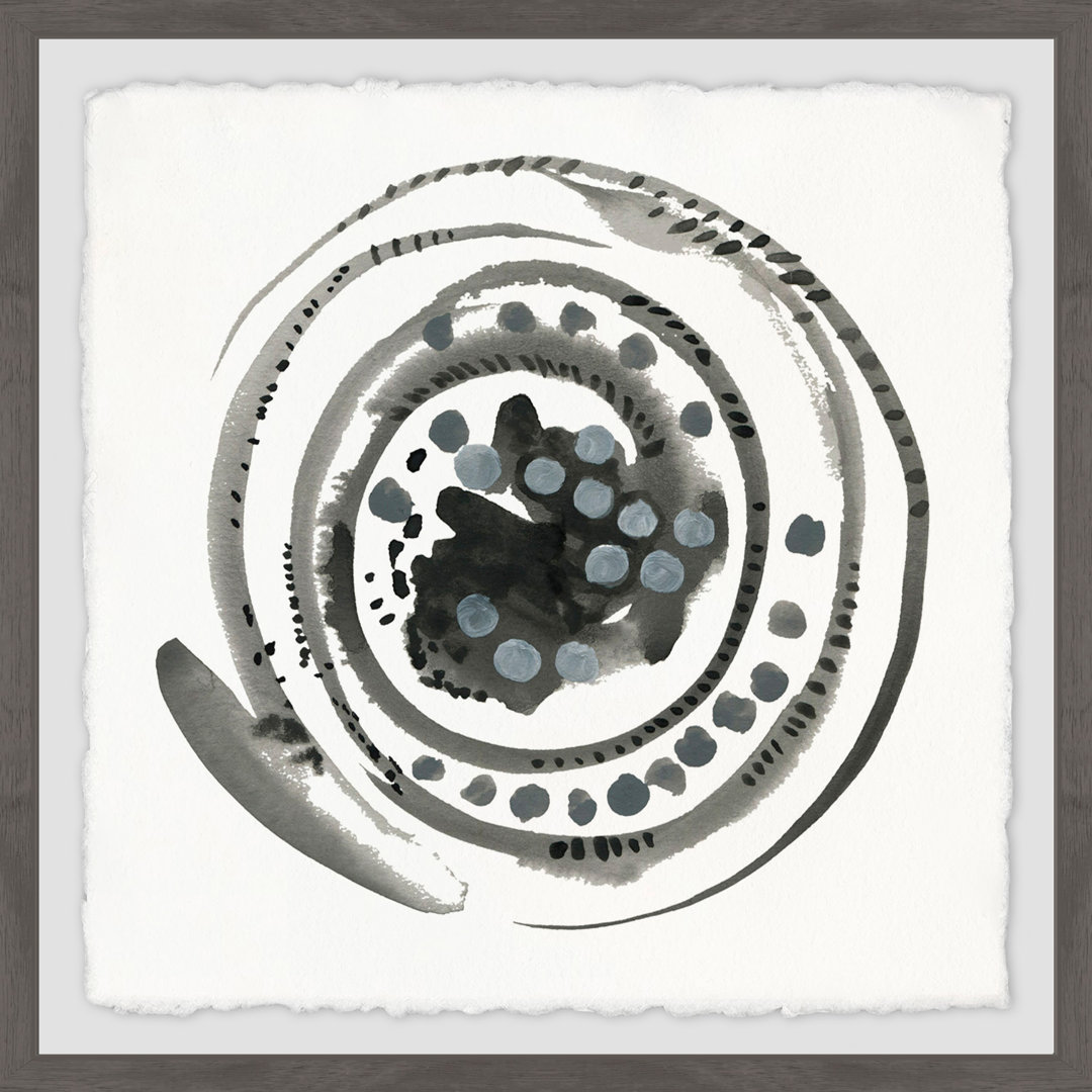 'Swirl of Black' Framed Watercolor Painting Print George Oliver 