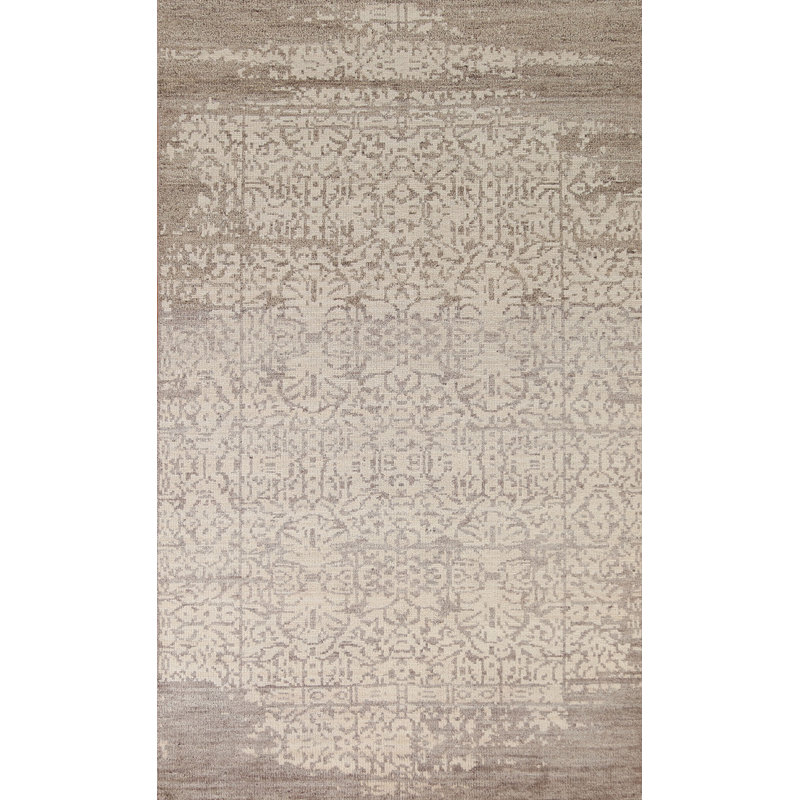 Tapis abstrait en laine noué à la main 5 x 8