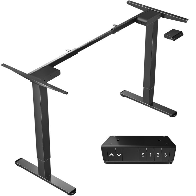 Black Adjustable Height Electric Dual Motor Desk Frame