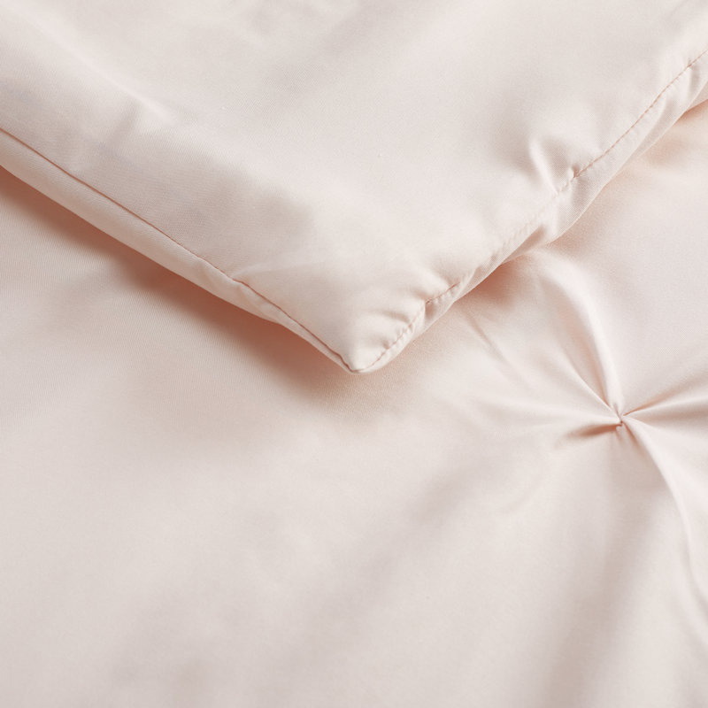 Serta Simply Clean Pleated Comforter Set, Blush, Twin XL Comforter + 1 Standard Sham