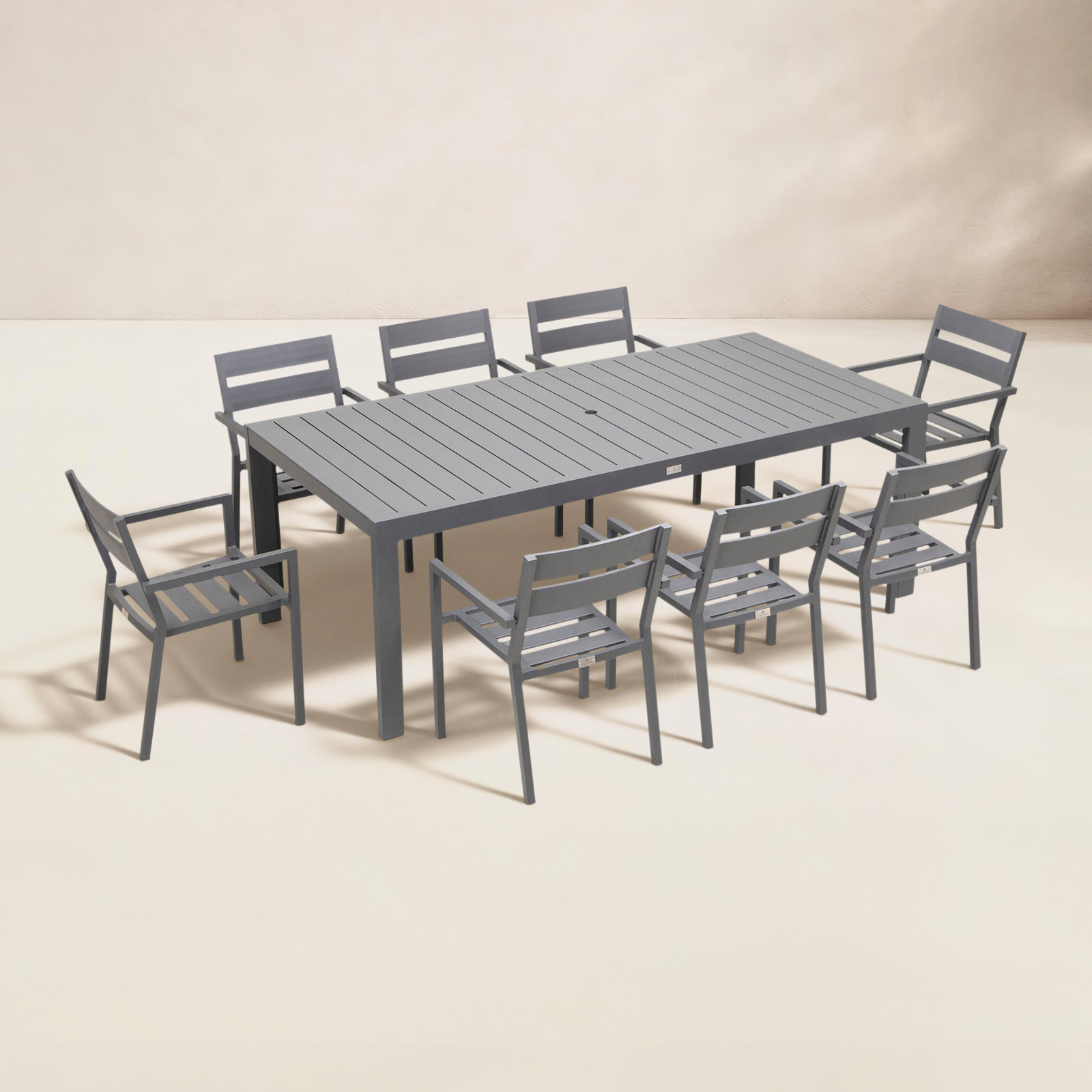 Morje 87" Sunbrella® Patio Dining Set, Slate, None