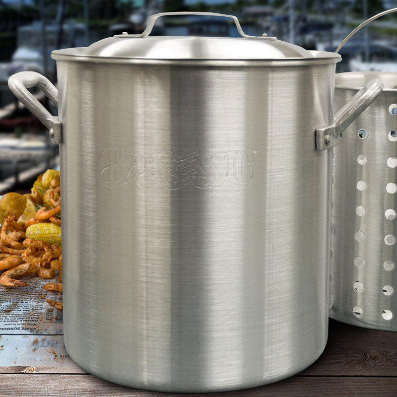 25 pte Marmite en aluminium avec panier