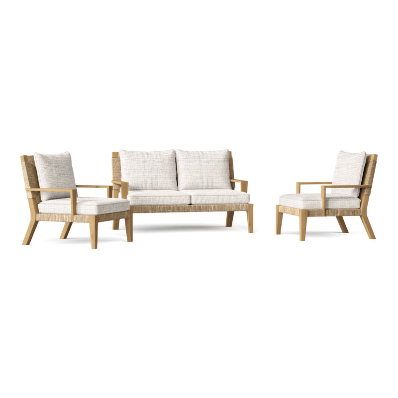 Hadley Outdoor 3 - Piece Conversation Set, Hadley Hemp, Perigold Key Figure Twilight