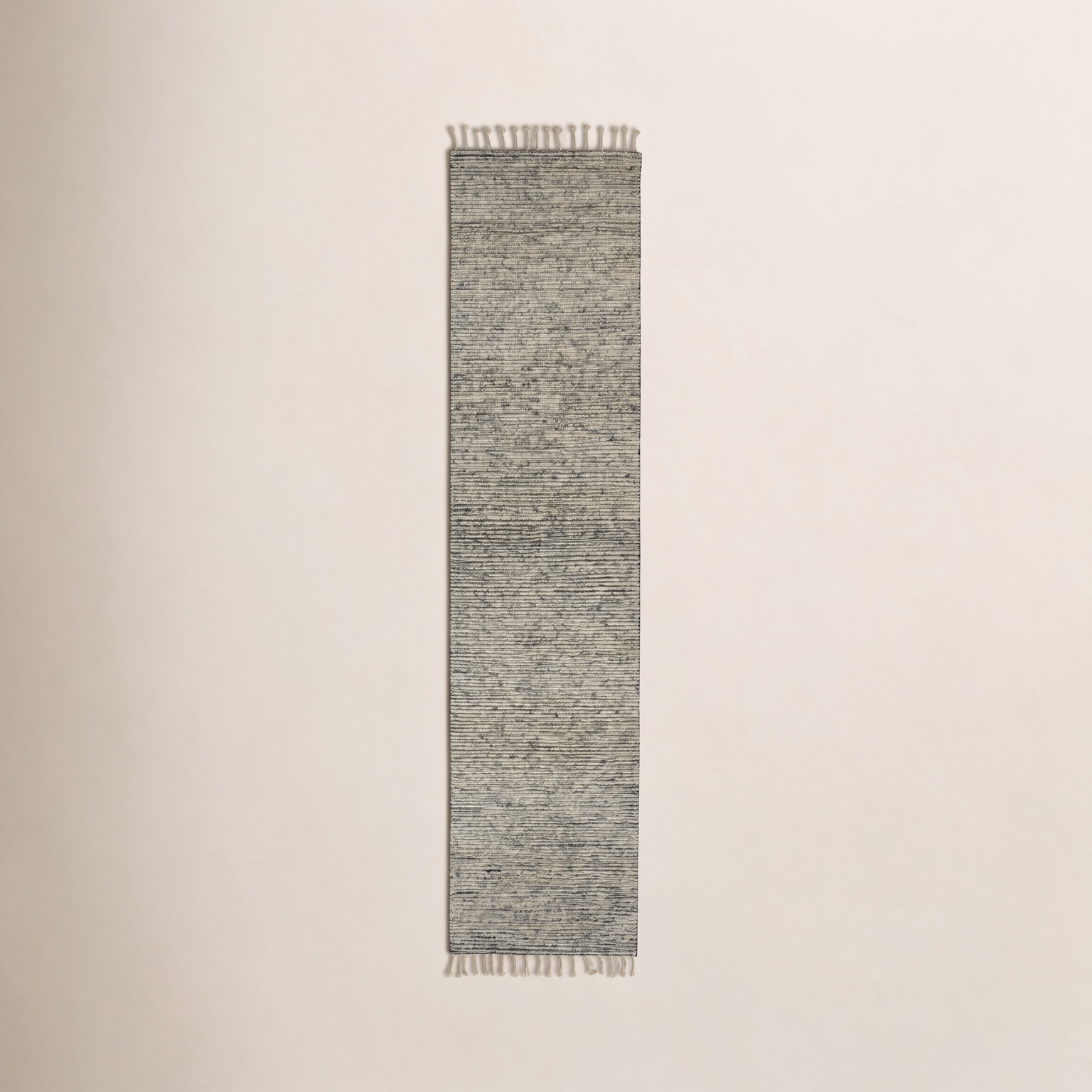 Elwood Hand Knotted Wool/Cotton Gray Area Rug, Runner 3' x 12'