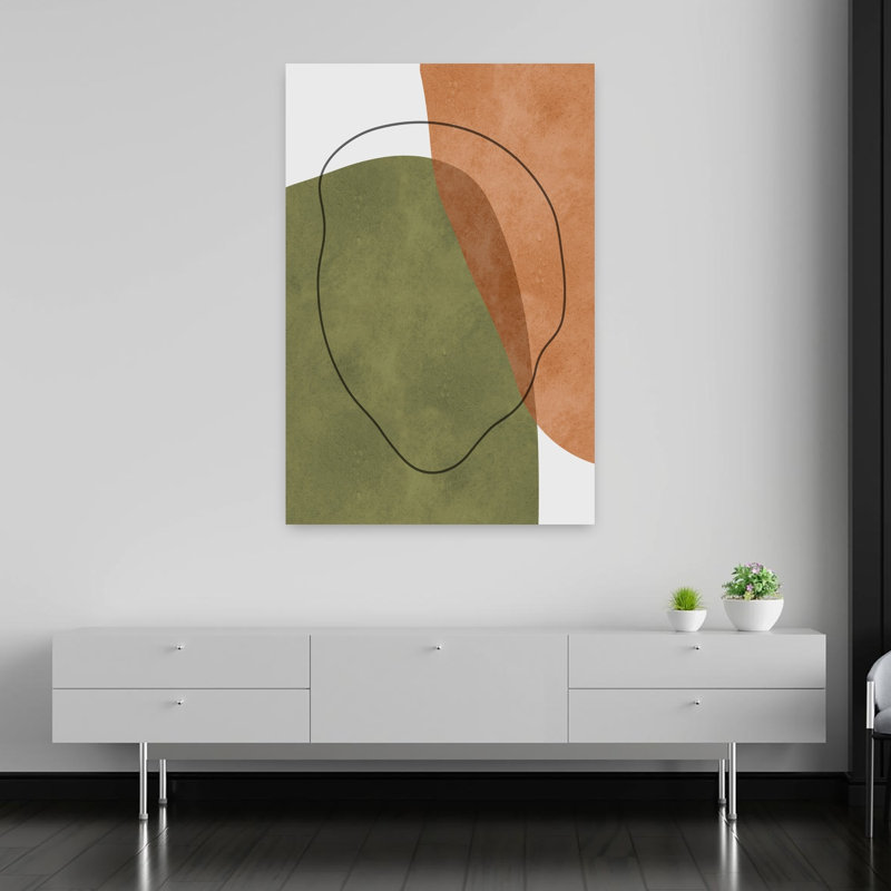 Reproduction d'art mural minimaliste contemporain Earthy Organic Shapes, 60" H x 40" W