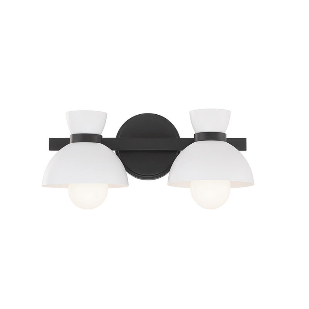 Karalana 2 Light Frosted Dimmable Vanity Light, Matte Black