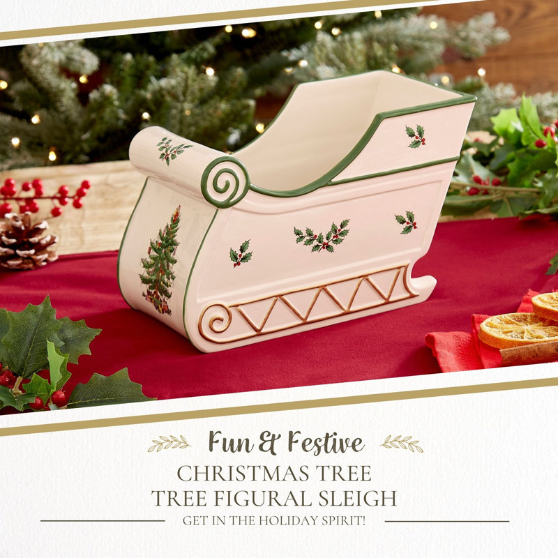 Spode Christmas Tree Figural Sleigh Centrepiece