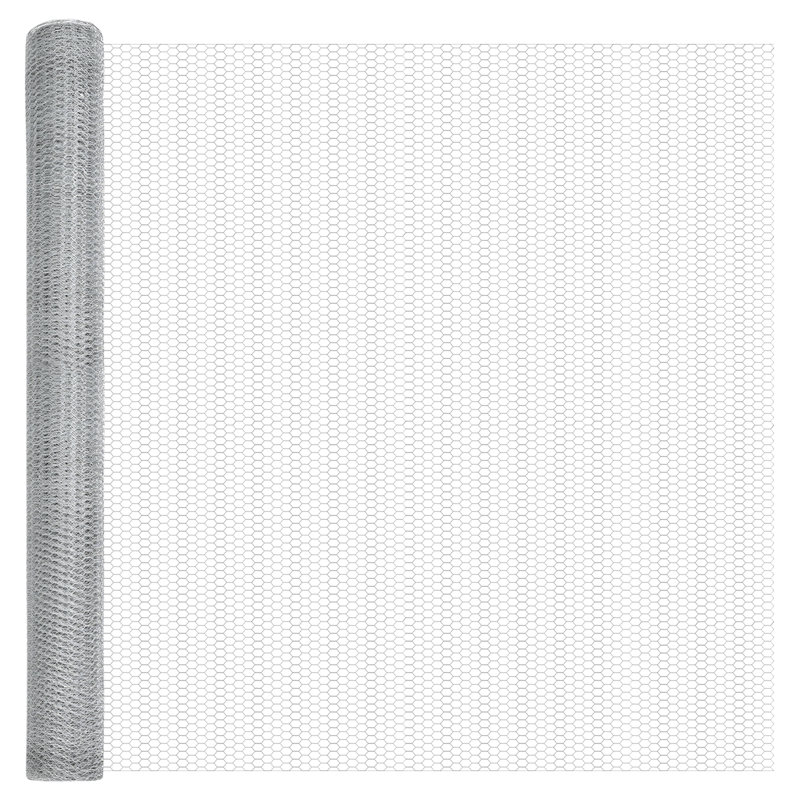 Vidaxl Hexagon Fence Galvanised Steel, Silver, 160cm H x 5000cm W