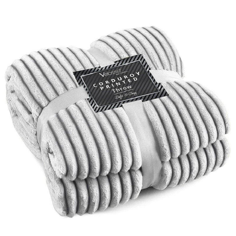 Allia Thermal Modern Printed Cord Throw Blanket, W150 x L200cm, Charcoal