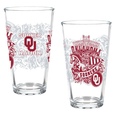 University of Oklahoma Set of 2 16oz Pint Glasses