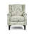 Duward Rococo Green Floral Upholstered Wingback Accent Chair with Nailhead Trim-1018093480